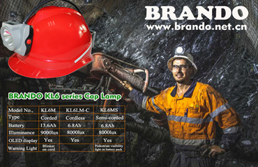 BRANDO 4 series cap lamp designed for underground mining field