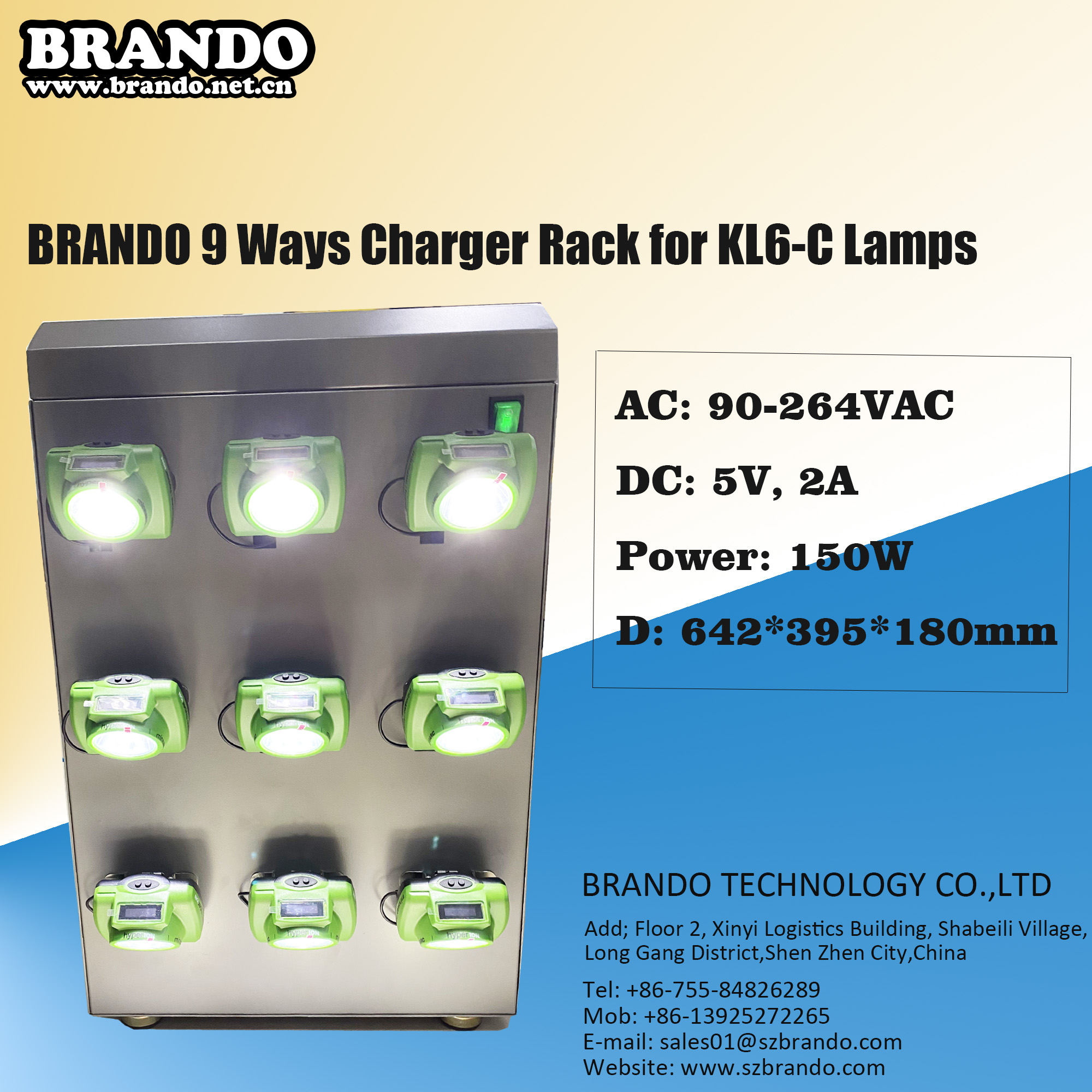 BRANDO cordless lamp charging rack