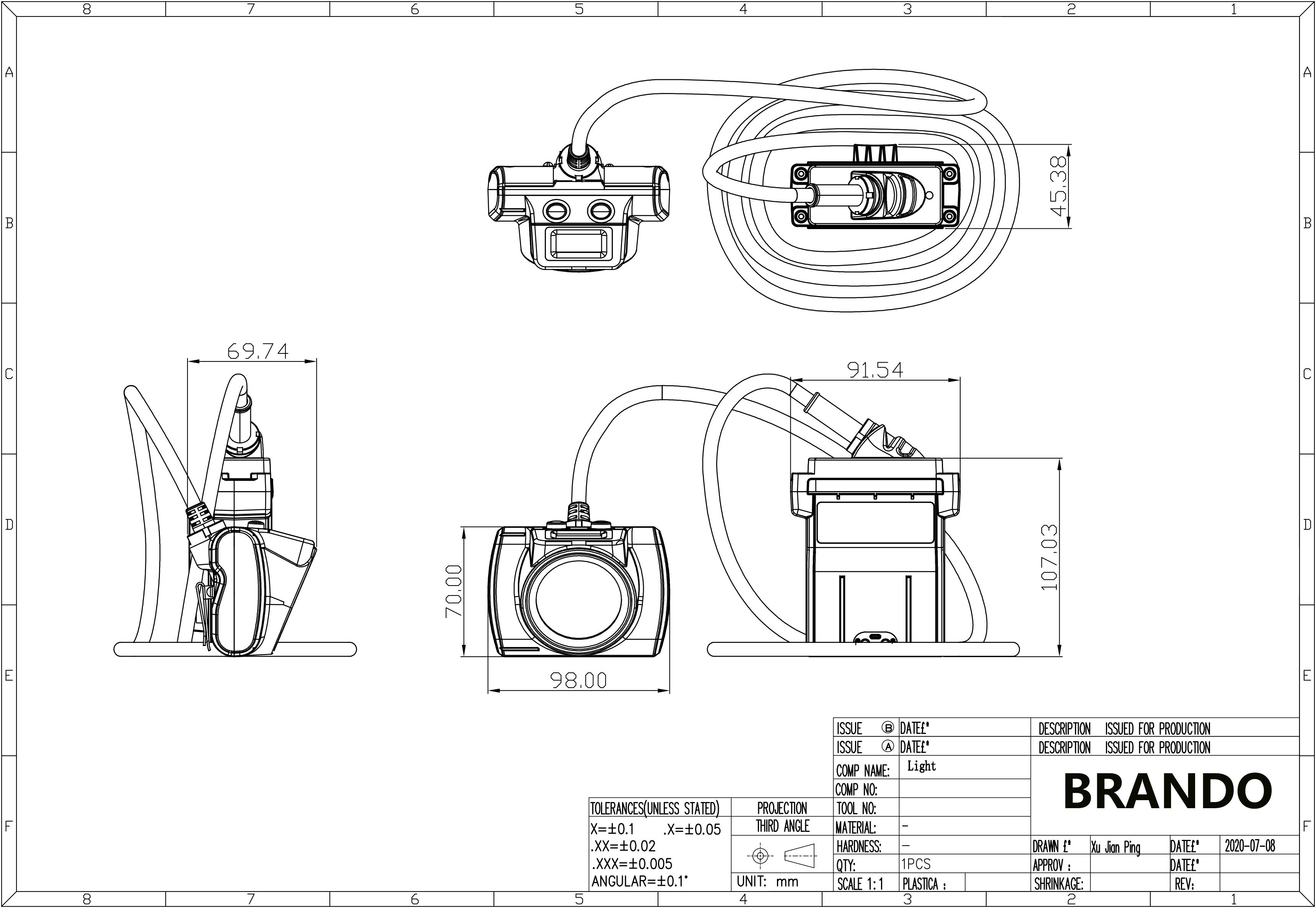 BRANDO New Design Corded Mining Light KL6M D